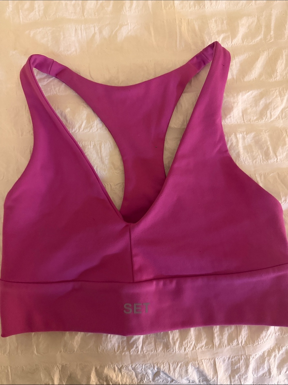 Set Active Women’s Magenta V-Neck Racerback Sports Bra